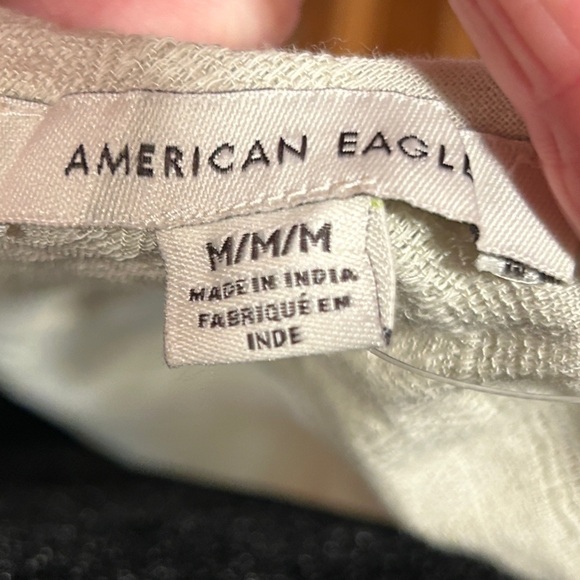 American Eagle Outfitters Ruffle One Shoulder L.Green/Cream Blouse Size-M NWT - Picture 4 of 9